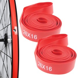 ONGHSD (Nylon,Not PVC) 2 Pack Bike Tire Liner, Anti-Scratched Bike Rim Strip Red Bicycle Rim Tape 700c 29 27.5 26 20 14 Inch for Road Bike MTB Mountain Bike Tube Protector Liner (26 inch)