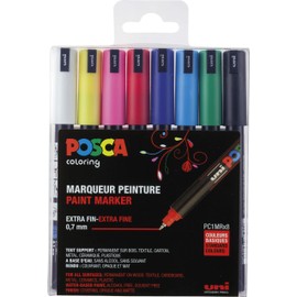 POSCA PC-1M Paint Art Marker Pens - Pack of 8 Colours