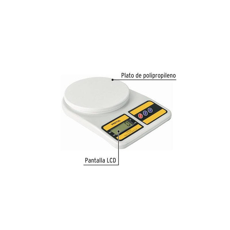 Pretul BASE-5EPP, Báscula digital para cocina plato de polipropileno 5