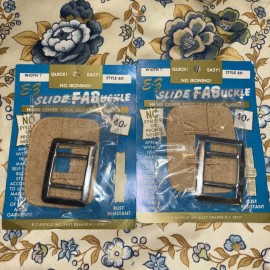 2 Lot Vintage E-Z Cover-your-own 1” Belt Buckle Kit USA Fabric Style 611