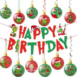 Christmas Birthday Banner Christmas Birthday Decorations Merry Birthday Banner for Christmas Birthday Party Decorations Happy Birthday Christmas Decorations