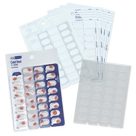 Medication Blister Pack Refill Set Cold Seal - Includes Blister Trays & Cold-Seal Cards - Pill Blister Sizes Regular or Jumbo Blisters (Monthly - Standard 1/2" Deep - 12 Pack)