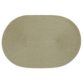 Haus und Deko Place Mat Polypro Oval Approx. 45 x 30 cm Natural Placemat Place Mat Braided Raffia Look