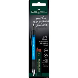 Faber-Castell 137598 Grip Matic Mechanical Pencil, 0.5mm, Includes 12Refills, Assorted Colours/Colour Cannot be Chosen