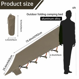 SKDGPS Camping Cot, Ultralight Folding Backpacking Cot, Outdoor Bed Supports 320lbs, Portable Camping Bed for Adults for Camping Hiking Travel Home (Beiges,Red)