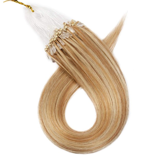 20" Micro Loop Human Hair Extensions 1g/s 50Strands #12/613 Golden