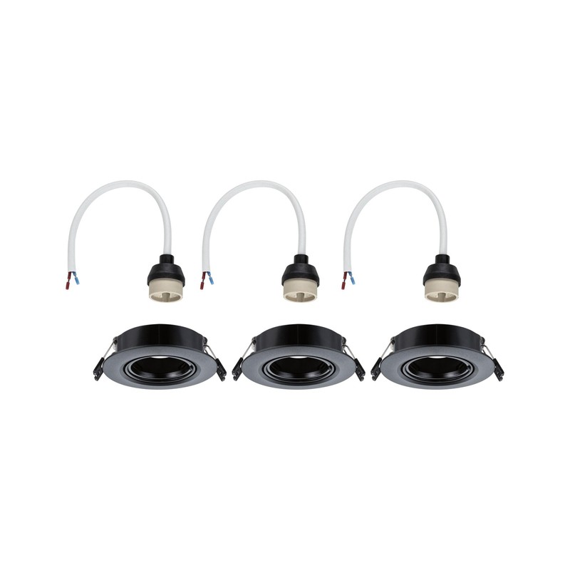 Paulmann 92111 Recessed Light Set of 3 Swivelling Round 90