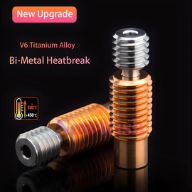 Newwish V6 Volcano All Metal Plated Copper Hotend High Flow,Upgrade V6 Bi-Metal Heatbreak,Plated Copper Nozzle 0.4mm,Heater Block for V6 Volcano Hotend,Prusa i3 MK2S MK3 MK3S Hotend.