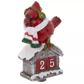 K.U.A Cardinal Calendar Xmas Ornament Holiday Decoration Tiered Tray Decor Gift Idea