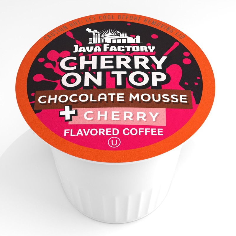 Java Factory Flavored Coffee Pods, Cherry On Top, Compatible with