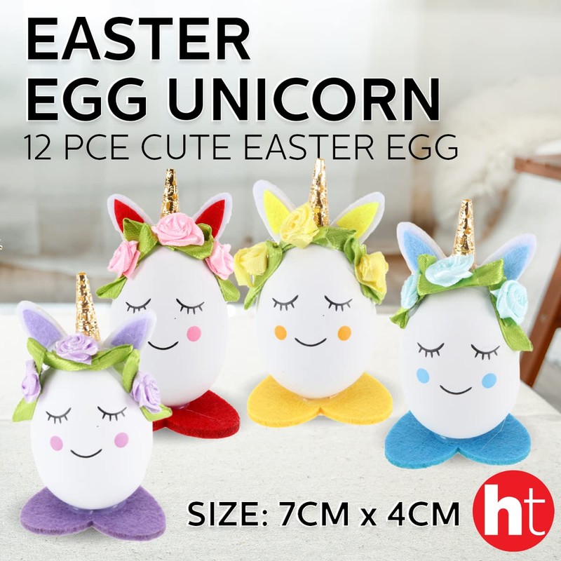 [12PCE] Easter Egg Unicorns, Easter Unicorn Egg Figurine, Ideal Tabletop