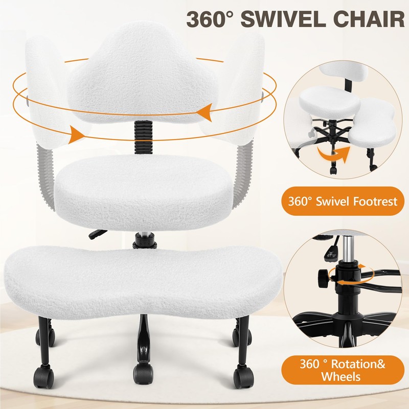AtHope Cross Legged Office Chair, Criss Cross Desk Chair ADHD