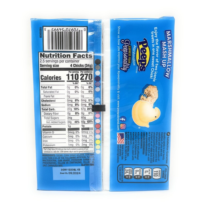 Peeps, Marshmallow Flavored Rice Krispies Treat, 10 Count