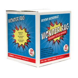 Trimaco Wonder Rag, 14" x 17" Microfiber Wiper Rags - 50 per Box, White