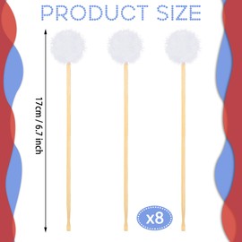 Treela 8 Pcs Bamboo Ear Picker Ear Cleaning Spoon Cute Doll Goose Feather Wood Pick Chinese Scraper Wax Removers Cleaning Tool for Adult(170mm,Classic Style)