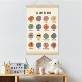 BIWSHA It Is Okay To Feel Poster Hanger Frame 16x24 Inch, Mental Health Classroom Must Haves for Teachers Wall Decor，Emotional Calming Corner Poster for Kids Room Playroom Nursery