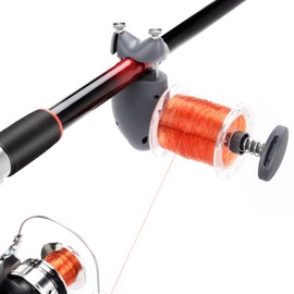 Teamaze Fishing Line Spooler, Fishing Line Spooling Tools for Spinning Reels and Casting Reels, Portable Fish Shape Adjustable Position Line Counter, Grey