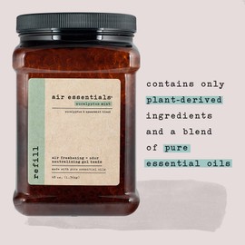 Air Essentials Air Freshener & Odor Neutralizer Gel Bead Refill – Odor Eliminator - Made with Pure Essential Oils – Eucalyptus Mint - 48 Ounce