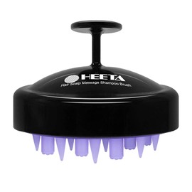 HEETA Hair Scalp Massager Brush, Updated Hair Shampoo Brush, Wet & Dry Scalp Exfoliator with Soft Silicone Bristles, Head Massager Washing Hair Care Tool for Women Men Kid for All Hair Types (Black)