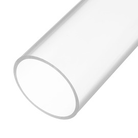 Rebower 3-3/16" x 3-9/16" Dust Collection Clear PVC Pipe 16" Plastic Rigid Tubing Round Drain Pipe, [for Dust Collection Systems] - 81.4mm x 90mm