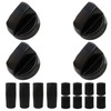 4Pcs Universal Control Knobs Replacement with 12Pcs Adapters Fit for