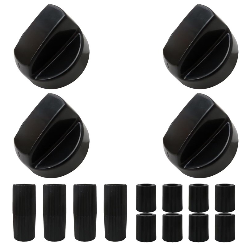 4Pcs Universal Control Knobs Replacement with 12Pcs Adapters Fit for