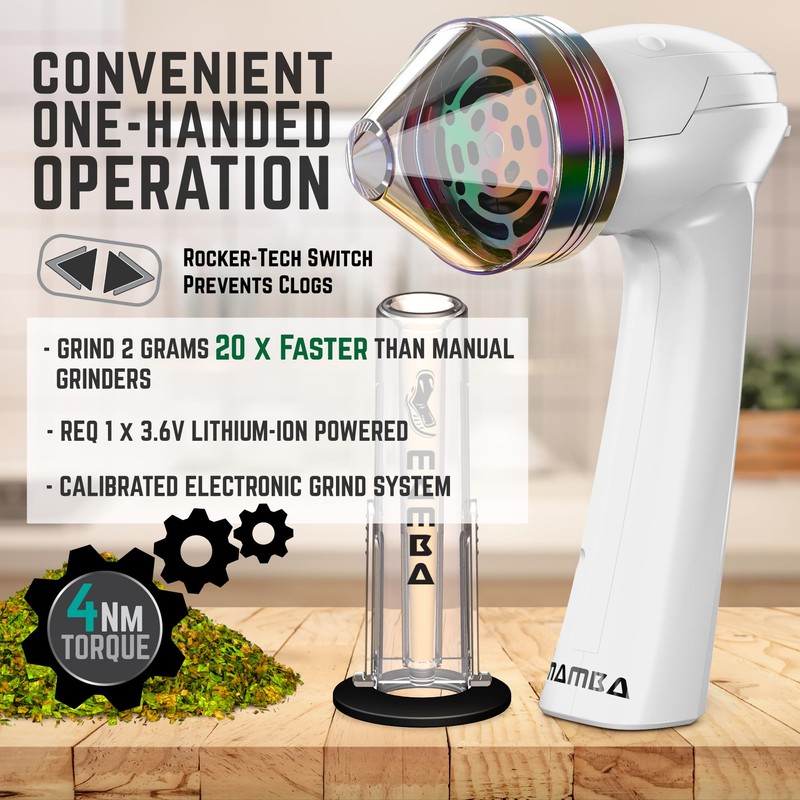 Mamba Loader XL 2g White USB Electric Herb Grinder. Small