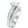 Sterling Silver Princess Cut Bridal Set Engagement Wedding Ring Set