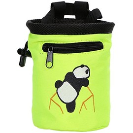 AMC Rock Climbing Panda Design Chalk Bag with Adjustable Belt, Fluorescent