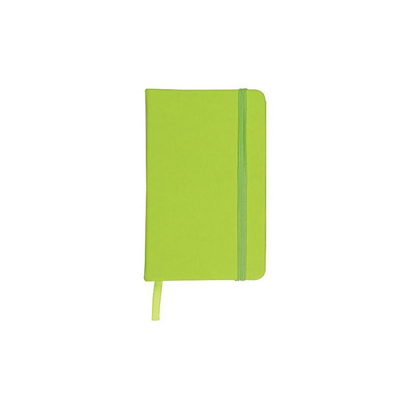 eBuyGB A6 Coloured Hardback Lined Paper Notebook, Lime Green