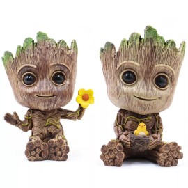 ZEshops Mini Groot Figurine Miniature Model Home Accessories Decompression 2PCs Bundle
