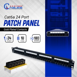 NewYork Cables - 24 Port Cat6a, Cat6 Patch Panel, High Speed 10 GBit/s (24 Port)
