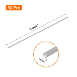 sourcing map 50pcs 8 Inch Plastic Welding Rods TPO Welding Strips Welder Rods for Plastic Welder, Car Bumper, Kayak Repair, Daily Plastic Repair, Grey