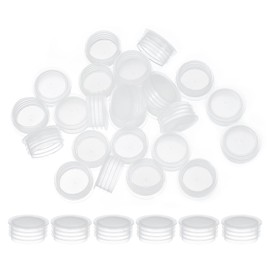PATIKIL Salt and Pepper Shaker Stoppers 21mm/0.83", 50Pcs Plastic Salt Shaker Plug Replacement Reusable Clear Round End Cap for Pots Bottles Pipes