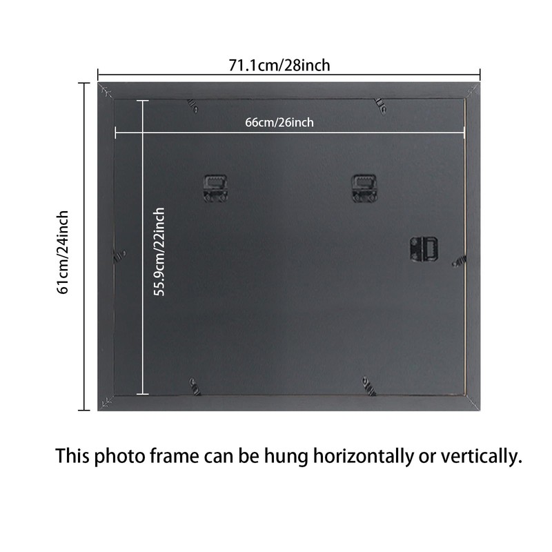 Mxtallup 22x26 Picture Frame Black Solid Wood Poster Frame 18X22