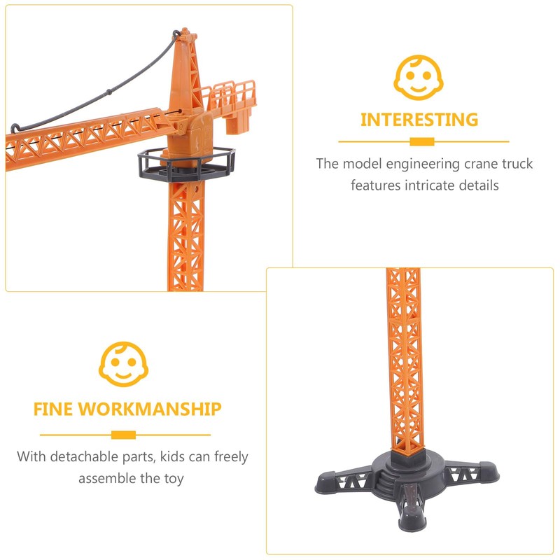 Sewroro Crane Truck Toy with Movable Parts 14.96 Inch Plastic