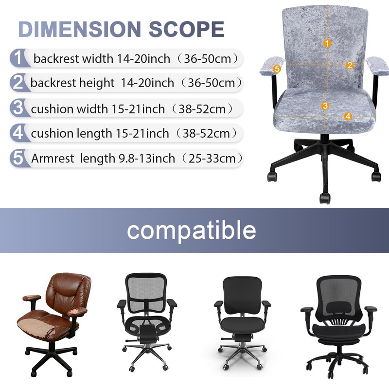 Tallew 4 Pcs Office Chair Covers Set Computer Universal Protective