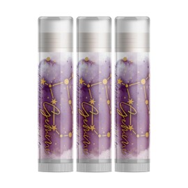Delight Naturals Zodiac Lip Balm - Set of Three - Choose Your Sign (Gemini)