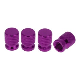 HEROFFIX 4 Pcs Mesh Pattern Tire Valve Stem Caps Decorative Tyre Valve Dust Covers 7x16mm Purple Aluminum Alloy