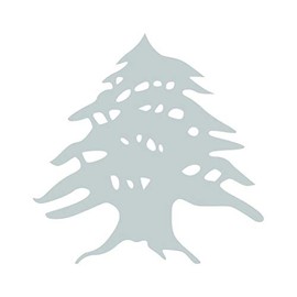 RDW Cedar Tree Sticker - Decal - Die Cut - Lebanon Lebanese - Silver 1.50" x 1.50"