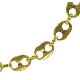 uGems 24K GP Anchor 14mm x 10mm Deisgner Chain 20 mils Gold Plated 19"