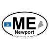 US Decal, Inc. Newport, Maine Oval Sticker with State Flag