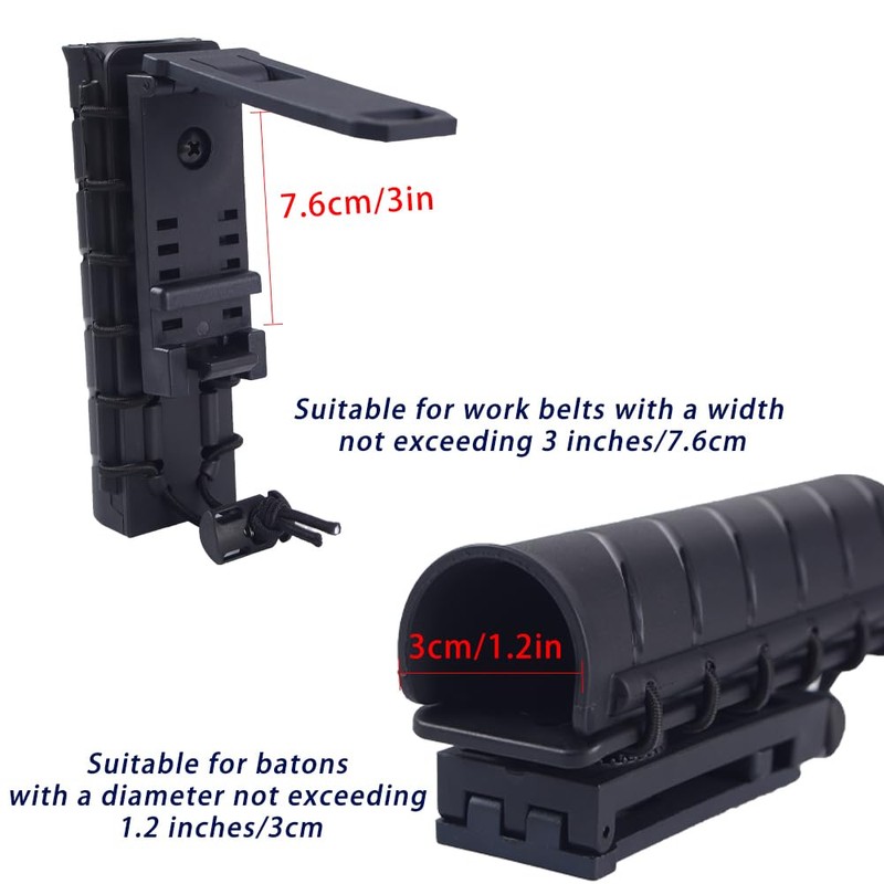 360-Degree Rotating MOLLE Clip Baton Holder - Telescopic Holster for