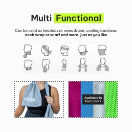 WOLHPE 4 Packs Microfiber Fast Drying Towel, Cooling Neck Wrap, Yoga Towel, Small Sweat Rags for Gym, Fitness Workout Towels for Sweat, Football Towel and Golf Towel 40'x12'