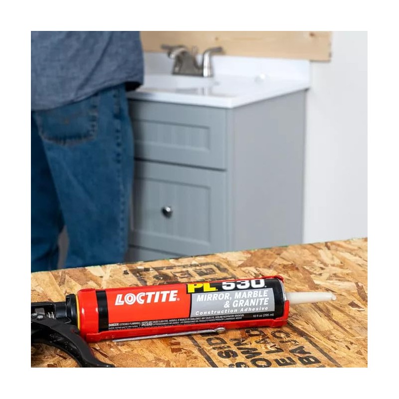 Loctite PL530 Mirror, Marble and Granite Construction Adhesive, Light Tan,