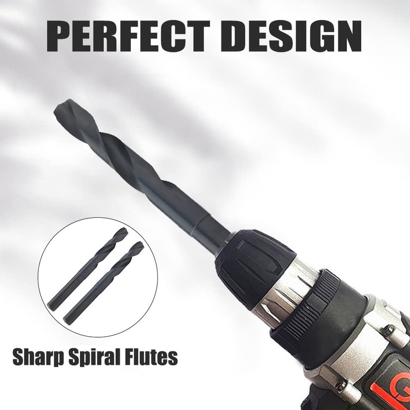 Utoolmart HSS 6542 32mm Reduced Shank Black Oxide Drill Bit