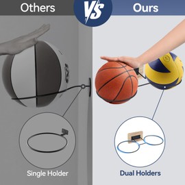 FIRINER 2 Pcs Mounted Ball Wall Storage 4 Vertical Football Holder