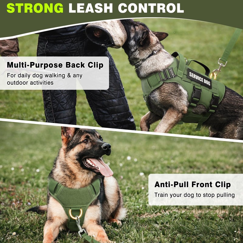 WINSEE Service Dog Vest Harness for Large Dog, Tactical Working