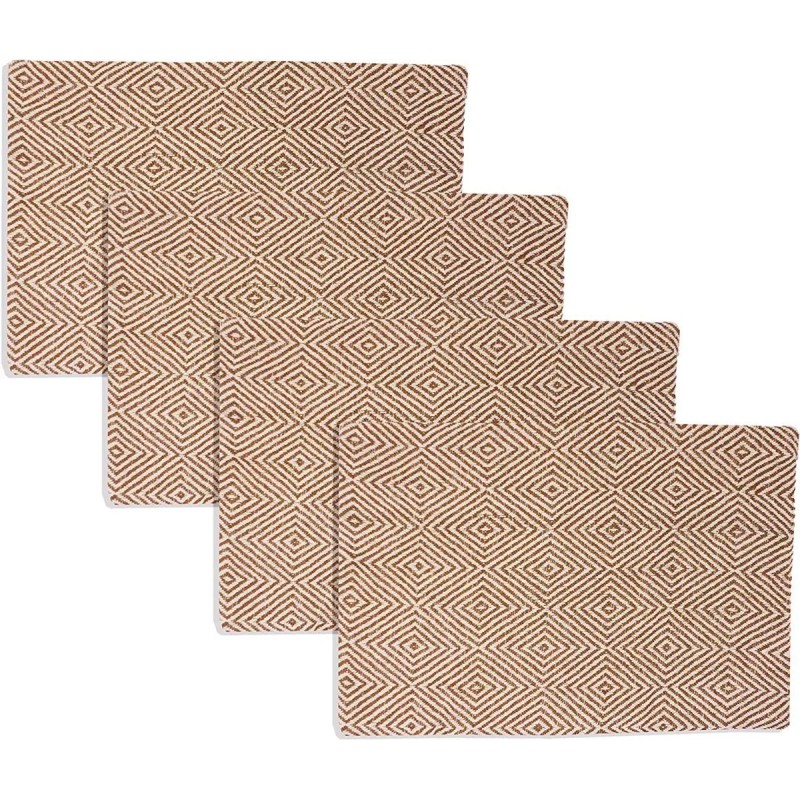 Heavenera Set 4 Manteles Individuales Platos Mesa Tejido Tela 48x33cm