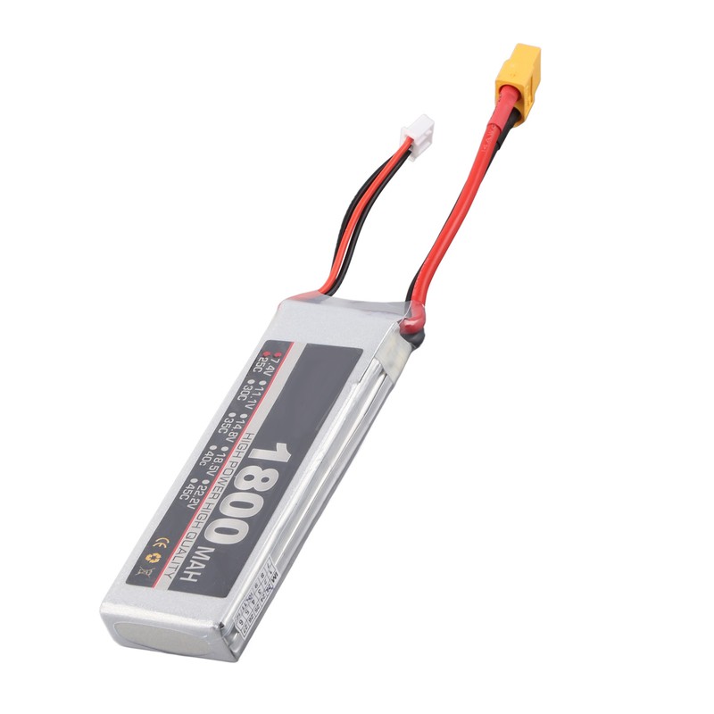 RC LiPo Battery 7.4V 2S 1800mAh 25C Rechargeable Lithium Polymer